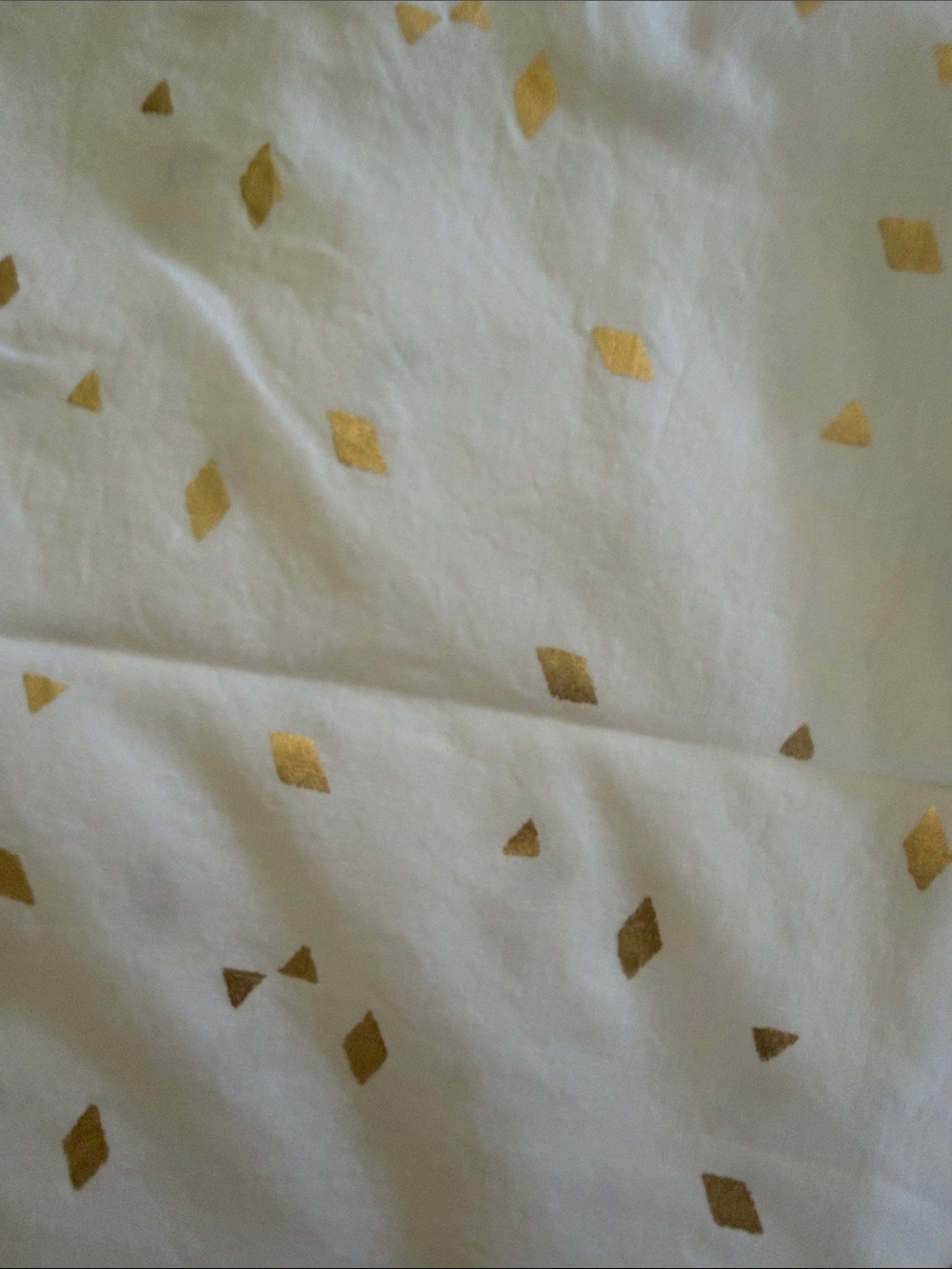 Target White Fabric Shower Curtain with Gold Diamond Foil Print | Standard size
